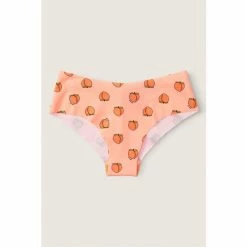 Victorias Secret PINK Victoria's Secret PINK Coral Cream Peach Print Smooth Cotton Cheekster Panty