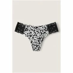Victorias Secret PINK Victoria's Secret PINK Pink Bloom Floral Logo No Show Lace Trim Thong Panty -Victoria's Secret PINK Shop unnamed file 1239