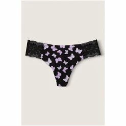 Victorias Secret PINK Victoria's Secret PINK No Show Thong Panty Pure Black Butterfly -Victoria's Secret PINK Shop unnamed file 1353