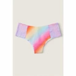 Victorias Secret PINK Victoria's Secret PINK No Show Lace Trim Cheeky Coral Cream