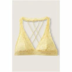 Victorias Secret PINK Victoria's Secret PINK Lace Halter Bralette Pale Banana -Victoria's Secret PINK Shop unnamed file 2066