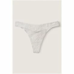 Victorias Secret PINK Victoria's Secret PINK Cotton Crossover Thong Panty Heather Stone Grey With Graphic -Victoria's Secret PINK Shop unnamed file 220