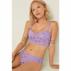 Victorias Secret PINK Victoria's Secret PINK Lavender Love Floral Lace Push Up Bralette