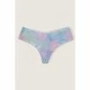 Victorias Secret PINK Victoria's Secret PINK No Show Soft Lace Thong Panty Pure Black