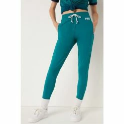 Victorias Secret PINK Victoria's Secret PINK Deep Lake Green Cotton High Waist Joggers
