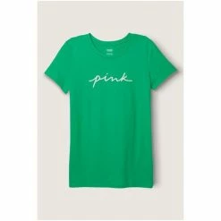 Victorias Secret PINK Victoria's Secret PINK Everyday T-Shirt Electric Green Script Logo -Victoria's Secret PINK Shop unnamed file 3217
