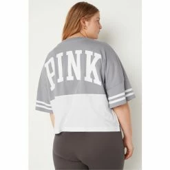 Victorias Secret PINK Victoria's Secret PINK Varsity Short Sleeve Crop V Neck Tee -Victoria's Secret PINK Shop unnamed file 3233