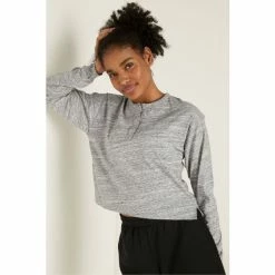 Victorias Secret PINK Victoria's Secret PINK Campus Crop Long Sleeve Henley T-Shirt