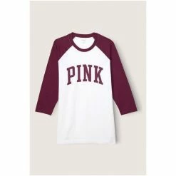 Victorias Secret PINK Victoria's Secret PINK Cotton / Sleeve Campus Baseball T-Shirt -Victoria's Secret PINK Shop unnamed file 3309