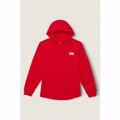 Victorias Secret PINK Victoria's Secret PINK Varsity Long Sleeve Pullover Tee Bright Crimson -Victoria's Secret PINK Shop unnamed file 3347