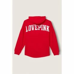 Victorias Secret PINK Victoria's Secret PINK Varsity Long Sleeve Pullover Tee Bright Crimson -Victoria's Secret PINK Shop unnamed file 3348