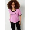 Victorias Secret PINK Victoria's Secret PINK Campus Crop Short Sleeve Ringer Tee