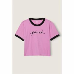 Victorias Secret PINK Victoria's Secret PINK Campus Crop Short Sleeve Ringer Tee -Victoria's Secret PINK Shop unnamed file 3500