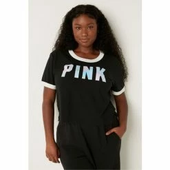 Victorias Secret PINK Victoria's Secret PINK Knit Cropped Ringer T-Shirt