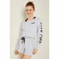 Victorias Secret PINK Victoria's Secret PINK Everyday Lounge Heritage Short Arctic Ice With Brushed Logo