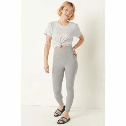 Victorias Secret PINK Victoria's Secret PINK Cotton High Waist Full Length Legging Pure Black With White Ticking