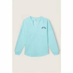 Victorias Secret PINK Victoria's Secret PINK Varsity Notch Crew Blue Breeze -Victoria's Secret PINK Shop unnamed file 4169