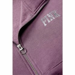 Victorias Secret PINK Victoria's Secret PINK Victoria's Secret PINK Varsity Half Zip Sweatshirt Mauve Ice -Victoria's Secret PINK Shop unnamed file 4190