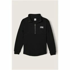 Victorias Secret PINK Victoria's Secret PINK Victoria's Secret PINK Varsity Half Zip Sweatshirt Mauve Ice -Victoria's Secret PINK Shop unnamed file 4192