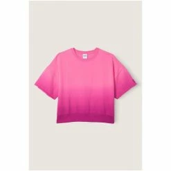 Victorias Secret PINK Victoria's Secret PINK Short Sleeve Crop Crew Sweatshirt Capri Pink Dip Dye -Victoria's Secret PINK Shop unnamed file 4220