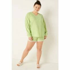 Victorias Secret PINK Victoria's Secret PINK Varsity Beach Terry V Neck Top