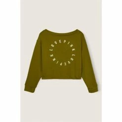 Victorias Secret PINK Victoria's Secret PINK Hazel Green Soft French Terry V Neck Sweater -Victoria's Secret PINK Shop unnamed file 4252