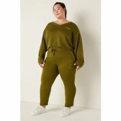 Victorias Secret PINK Victoria's Secret PINK Hazel Green Soft French Terry V Neck Sweater -Victoria's Secret PINK Shop unnamed file 4253