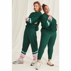 Victorias Secret PINK Victoria's Secret PINK Crew Sweatshirt Dark Garden With Placed Tie Dye