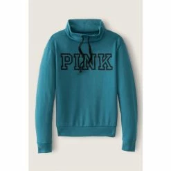 Victorias Secret PINK Victoria's Secret PINK Everyday Lounge Cowl Neck Pullover Pure Black Classic Logo