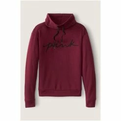 Victorias Secret PINK Victoria's Secret PINK Everyday Lounge Cowl Neck Pullover Pure Black Classic Logo -Victoria's Secret PINK Shop unnamed file 4314