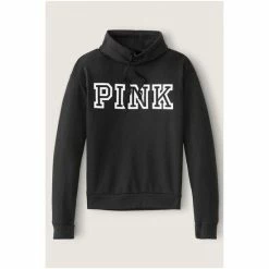 Victorias Secret PINK Victoria's Secret PINK Everyday Lounge Cowl Neck Pullover Pure Black Classic Logo -Victoria's Secret PINK Shop unnamed file 4315