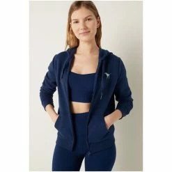 Victorias Secret PINK Victoria's Secret PINK Everyday Lounge Perfect FullZip Pure Black With Brushed Shine Gradient Logo -Victoria's Secret PINK Shop unnamed file 4388
