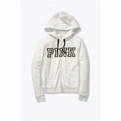 Victorias Secret PINK Victoria's Secret PINK Script Hoodie Heather Stone Grey -Victoria's Secret PINK Shop unnamed file 4455