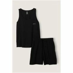 Victorias Secret PINK Victoria's Secret PINK Cotton Sleep Tank + Short Set Pure Black -Victoria's Secret PINK Shop unnamed file 4512