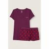 Victorias Secret PINK Victoria's Secret PINK Rich Maroon & Apple Print Sleep Boxy Set