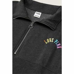 Victorias Secret PINK Victoria's Secret PINK Varsity Half Zip Fleece -Victoria's Secret PINK Shop unnamed file 4737