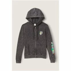 Victorias Secret PINK Victoria's Secret PINK Everyday Lounge Perfect FullZip Jacket Pure Black Wash Tropical Logo -Victoria's Secret PINK Shop unnamed file 4760