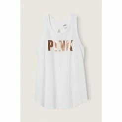 Victorias Secret PINK Victoria's Secret PINK Everyday Tank Optic White With Rose Gold Foil Classic Logo