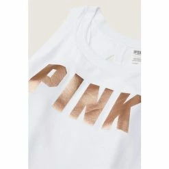 Victorias Secret PINK Victoria's Secret PINK Everyday Tank Optic White With Rose Gold Foil Classic Logo -Victoria's Secret PINK Shop unnamed file 4908