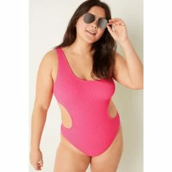 Victorias Secret PINK Victoria's Secret PINK Crinkle One Shoulder One Piece Swimsuit