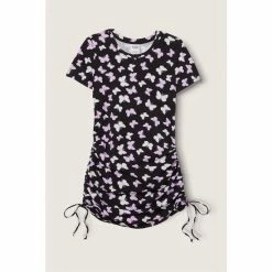 Victorias Secret PINK Victoria's Secret PINK Ruched Side Short Sleeve Dress Pure Black Wash -Victoria's Secret PINK Shop unnamed file 5071