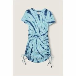 Victorias Secret PINK Victoria's Secret PINK Ruched Side Short Sleeve Dress Pure Black Wash -Victoria's Secret PINK Shop unnamed file 5074