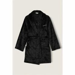 Victorias Secret PINK Victoria's Secret PINK Black Fluffy Robe