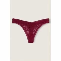 Victorias Secret PINK Victoria's Secret PINK Wear Everywhere Lace Thong Panty Red Pepper