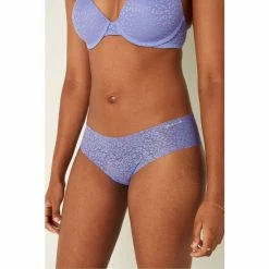 Victorias Secret PINK Victoria's Secret PINK Blue Violet No Show Soft Lace Cheeky Panty