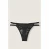 Victorias Secret PINK Victoria's Secret PINK Lace Strappy Thong Pure Black