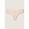 Victorias Secret PINK Victoria's Secret PINK No Show Thong Pure Black Soft Floral