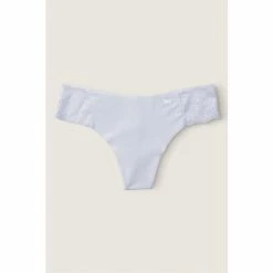 Victorias Secret PINK Victoria's Secret PINK Blue Violet Bandana No Show Lace Trim Thong Panty