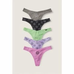 Victorias Secret PINK Victoria's Secret PINK Mixed 5 Pack Cotton Thong Panties