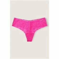 Victorias Secret PINK Victoria's Secret PINK Atomic Pink No Show Soft Lace Thong Panty -Victoria's Secret PINK Shop unnamed file 983